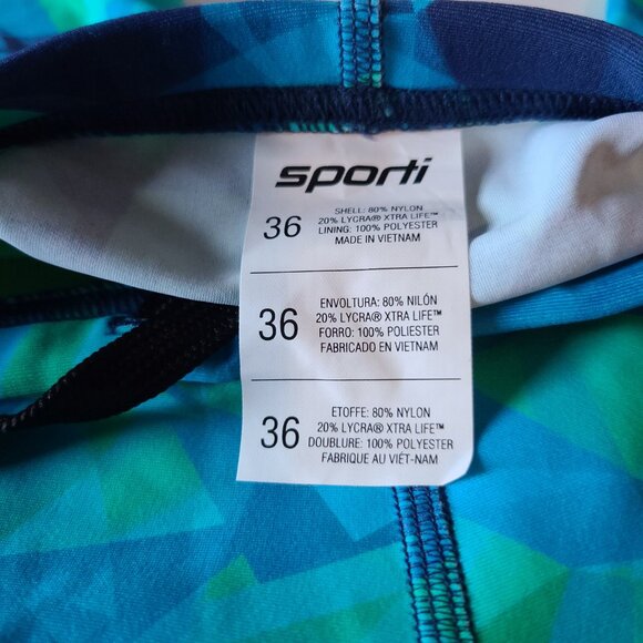 SPORTI FRACTALICIOUS JAMMER SWIMSUIT SIZE 36, 4-WAY STRETCH, COMPETITION FIT - Picture 6 of 11